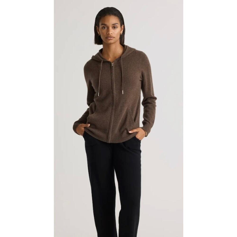New! Quince Unisex Mongolian Cashmere Hoody Burgundy Sz M #128
